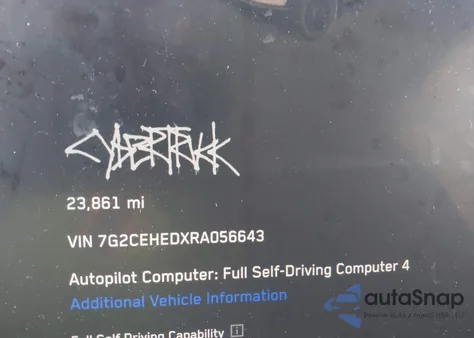 2024 Tesla Cybertruck All-Wheel Drive z USA, uszkodzony, nr VIN 7G2CEHEDXRA056643